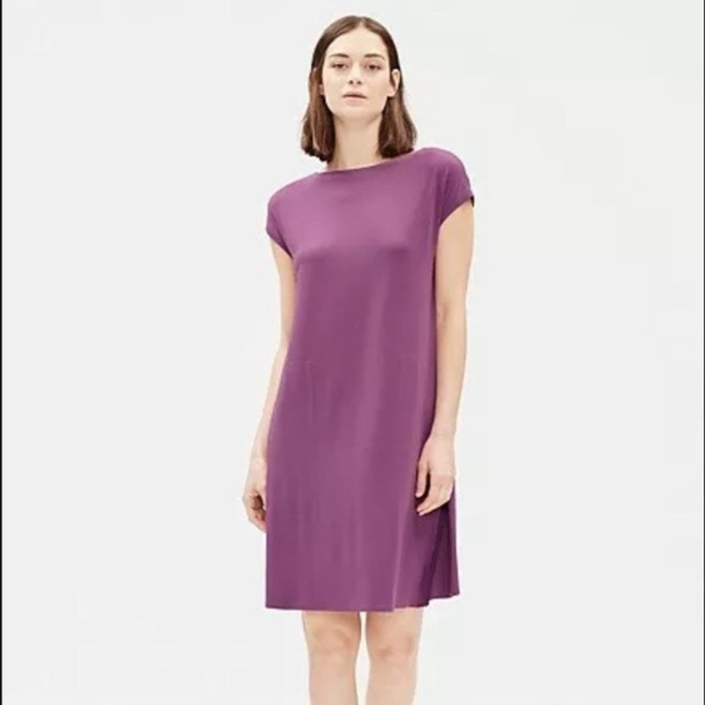 Eileen Fisher Bareau neck Knee length purple dress